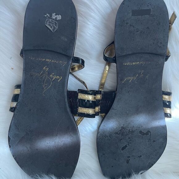 Babyphat snake skin prints thong flats sandals two shades of brown & gold SZ9 - Picture 6 of 6